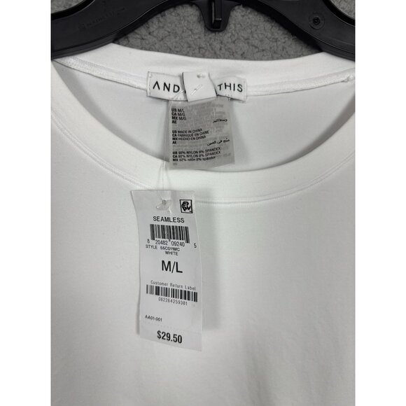 And Now This Women's Long-Sleeve Seamless Crewneck Top Medium/Large White NWT's. - Picture 6 of 8